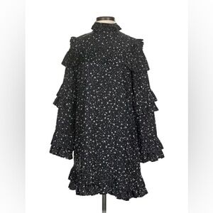 Frame Denim Black and White Star Print Dress